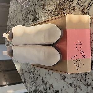 Women's sand/cream booties, size 9